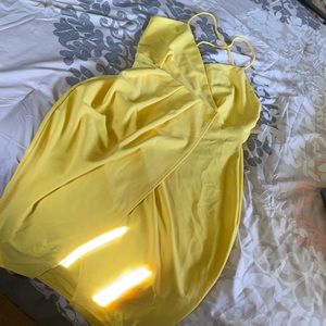 Fashion Nova NWT yellow MIDI Dress